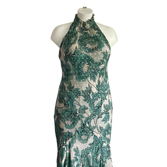 Diane von Furstenberg DVF Leeann Camellias Storm Maxi Dress - M - Picture 3 of 10